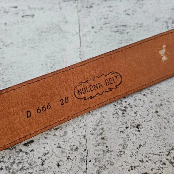 Nocona Belt Brown Genuine Leather Waistband Unisex Pin Buckle Size 26-28 inches - Picture 9 of 10